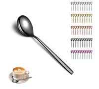 Berglander Thé Noir et Set de 12 Cuillères Inox Noir Titane, Dessert, Idéal Maison, Restaurant, Hôtel, Mariage, Lave-vaisselle, BL.286TS.B12