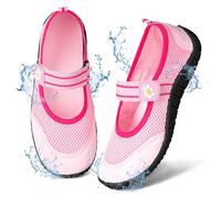 BERGMAN KELLY Little Kids Water Shoes (Pink, 2/3) Adorable Beach Shoes for Girls by