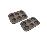 BERGNER BAKING LOVERS - Lot de 2 moules pour 6 muffins - Acier au carbone avec Ilag Essential, sans PFOA, facile à nettoyer