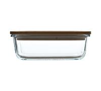 Bergner - Conteneur en verre transparent hermétique de 1 litre - Récipient rond résistant en borosilicate - Tupperware parfait Micro-ondes, Lave-vaisselle et Congélateur - 100% recyclable