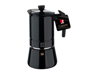 BERGNER COPPER Machine à café 6 tasses 14,2 x 10,5 x 20 cm en acier inoxydable noir robuste et élégante Facile d'entretien