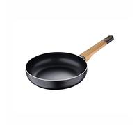 Bergner Earth Black | Poêle antiadhésive de 20 x 5,6 cm | fabriquée en aluminium moulé sous pression | Poignée ergonomique en bois | Ustensiles de cuisine | Pour tous les plats de cuisson