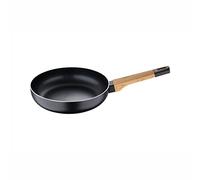 Bergner Earth Black | Poêle antiadhésive de 24 x 5,8 cm | fabriquée en aluminium moulé sous pression | Poignée ergonomique en bois | Ustensiles de cuisine | Pour tous les plats de cuisson
