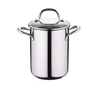 BERGNER Gourmet | Faitout de Cuisine pour les pâtes | Faitout avec couvercle en verre, Égouttoir | Contenance 4,2 L | Acier Inoxydable | Très résistant, Facile à nettoyer et pour tous types de cuisinières