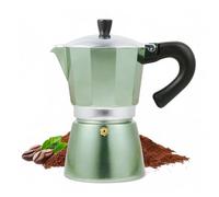 Bergner MIDNIGHT | Cafetière italienne | Machine à expresso pour 6 tasses | Boîtier aluminium | Compatible avec l'induction | Surface peinte en vert | Poignée et bouton noirs | Couvercle en silicone