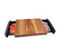 Bergner Natural | Planche à découper de Cuisine | Fabriquée en Bois d'Acacia | avec des tiroirs à déchets coulissants | Pratique pour Cuisiner | Facile à Nettoyer et à Ranger