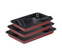 BERGNER Plat à four avec surface antiadhésive et louche MAROON set of 3 BG-37248-RD