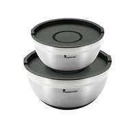 BERGNER Q3045 Lot de 4 bols/couvercles pour mélange, acier inoxydable, collection Foodies