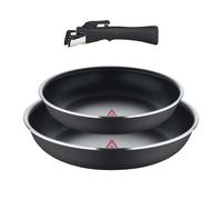 BERGNER- Set 3 Pcs Poêles (24+28 cm) avec Poignée amovible - Aluminium pressé & points de chaleur - ILAG Essential Coating - Anthracite