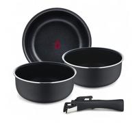 BERGNER - Set 4 Pcs Casseroles en Alu pressé avec poignée amovible et point de chauffe - ILAG Essential Coating - Anthracite - Compatible induction