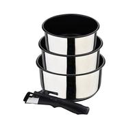 BERGNER| Set de Casseroles 4 Pièces | Acier Inoxydable et Antiadhésif | 3 Casseroles de 16, 18 et 20 cm + 1 Manche Ergonomique Amovible | Pour tous Types de Cuisinières et de Four