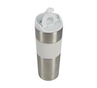 Bergner - Tasse de voyage en acier inoxydable blanc - Capacité de 460 ml - Sécurité anti-déversement - Entièrement hygiénique - Résistance aux chutes - Maintient la température