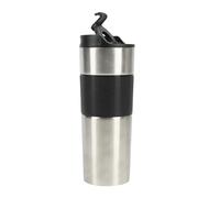 Bergner - Tasse de voyage en acier inoxydable blanc - Capacité de 460 ml - Sécurité anti-déversement - Entièrement hygiénique - Résistance aux chutes - Maintient la température