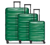Bergpfeil Travel Set de valises à 4 roulettes 3 pièces avec soufflet extensible vert