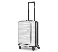 Bergpfeil Travel 4 roulettes Trolley de cabine 55 cm Compartiment pour ordinateur portable avec soufflet d'extension blanc