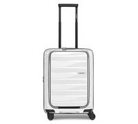 Bergpfeil Travel 4 roulettes Trolley de cabine 55 cm Compartiment pour ordinateur portable avec soufflet d'extension blanc