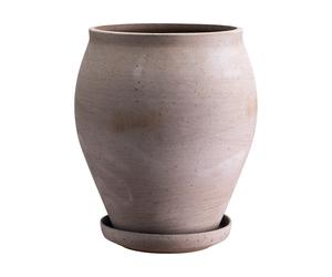 Bergs Potter Cache-pot avec soucoupe Delphi 2 pièces Gris. Ø22 cm. haut