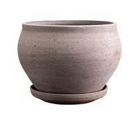 Bergs Potter Cache-pot avec soucoupe Delphi 2 pièces Gris. Ø24 cm. bas