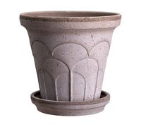 Bergs Potter Cache-pot avec soucoupe Fleur 2 pièces Gris. Ø16 cm