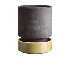 Bergs Potter Pot Hoff Ø18 cm. Raw Grey-Pale Yellow