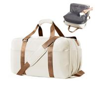 bergsalz Sac De Voyage Compression Avec Pompe,40L Sac De Voyage Cabine Avion Femme Grand Volume, Sous Vide Bagages Cabine 55x30x25,Valise De Cabine Sac De Sport Homme Femme Beige Marron