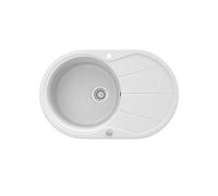 BERGSTROEM de granito fregadero de cocina e-readers de fregadero de cocina fregadero de drop-en de la unidad reversible con bandeja de madera de big white (710)