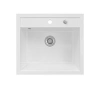 Bergström évier "Valencia", Blanc, 56.5x51cm, avec garniture d’évacuation et trou de robinet pré-percé