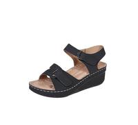 bergxperten Belyra Paris Sandale orthopédique tendance antidérapantes, avec talon compensé/hauts, en cuir synthétique, lanières croisées, fermeture éclair, style bohème, élégantes et tendance