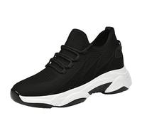 bergxperten Chaussures compensées Fromevo Baskets Rehaussantes Homme and Madame, Talon Invisible 4/6/8 /10cm, Maille, Bout Rond, Chaussures de Sports, Mode