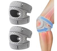 bergxperten EcoPatch Genouillère anti-douleur，de Soutien Ajustable Attelle de Genou Respirante et Confortable pour Sport Course Tennis et Usage Quotidien (Grey, 2pcs)