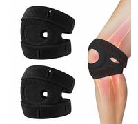 bergxperten EcoPatch Genouillère anti-douleur，de Soutien Ajustable Attelle de Genou Respirante et Confortable pour Sport Course Tennis et Usage Quotidien (Noir, 2pcs)