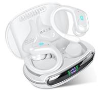 bergxperten Écouteurs de sport sans fil Dribuds avec 80 heures de lecture, étanchéité IPX7, suppression du bruit, écran LED pour entraînement et course à pied