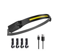 bergxperten Lampe frontale GlowNeyo ONEYO Rechargeable LED Ultra Puissante USB C, 4 Modes d’Éclairage, Détecteur de Mouvement, IPX4 Étanche pour Randonnée, Bricolage, Camping et Pêche