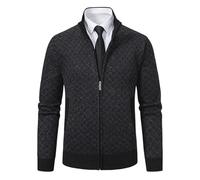 bergxperten Lenoir Paris Gilet Homme Premium en Tissu Souple Cardigan Homme Maille Ouvrez - Front Zippé, Col Droit, Casual et Chaud pour Hiver et Automne