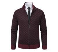 bergxperten Lenoir Paris Gilet Homme Premium en Tissu Souple Cardigan Homme Maille Ouvrez - Front Zippé, Col Droit, Casual et Chaud pour Hiver et Automne