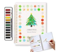 bergxperten Magnocraft Kit d'aquarelle complet carnet d’exercices à spirale pour débutants avec 12 modèles pré-dessinés et 12 couleurs par carnet, papier épais anti-transfert, pinceau inclus