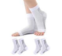bergxperten Santéllia Chaussettes de Compression Neuro-Apaisantes 4 Paires de Chevillères de Compression pour Sport - Attelles de Maintien Anti - Douleur