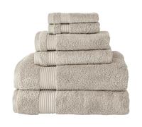 BERIBO Lot de 6 Serviettes Turques 100% Coton (Serenity), 620 g/m² (Riz Marron)