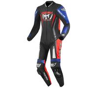 Berik Absolute GP Combinaison moto une pièce en cuir, noir-rouge-bleu, taille 56 pour homme