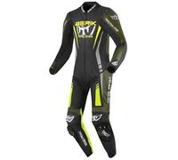 Berik Absolute GP Combinaison moto une pièce en cuir, noir-vert-jaune, taille 56 pour homme