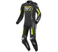 Berik Absolute GP2 Combinaison moto deux pièces en cuir, noir/anthracite/néon jaune, Taille 54