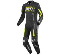 Berik Absolute GP2 Combinaison moto deux pièces en cuir, noir-gris-jaune, taille 54 pour homme