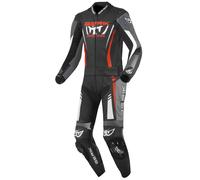 Berik Absolute GP2 Combinaison moto deux pièces en cuir, noir-gris-rouge, taille 48 pour homme
