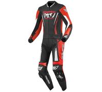 Berik Absolute GP2 Combinaison moto deux pièces en cuir, noir/rouge fluo/blanc, 56