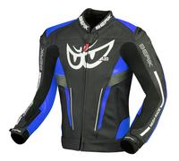 Berik Air-B Blouson de moto en cuir, noir-bleu, taille 56 pour homme