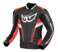 Berik Air-B Blouson de moto en cuir, noir-rouge, taille 52 pour homme