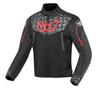 Berik Camo Street Veste textile de moto imperméable, noir-rouge, taille 56 pour homme