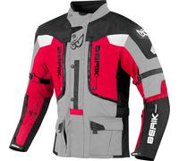 Berik Dakota veste textile de moto imperméable 3 en 1, Noir/Gris/Rouge, Taille 58