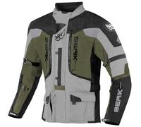 Berik Dakota veste textile de moto imperméable 3 en 1, Noir/Gris/Vert, Taille 56