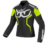 Berik Imola Air Veste textile de moto pour femmes, noir-blanc-jaune, taille 40
